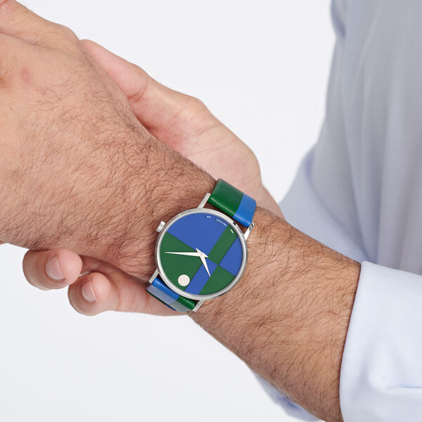 dong ho Carmen Herrera X Movado blue green